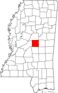 State map highlighting Leake&#32;County