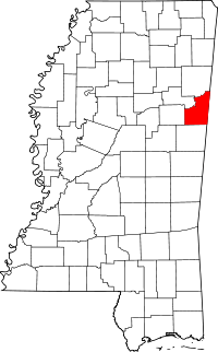 State map highlighting Lowndes&#32;County