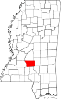 State map highlighting Simpson&#32;County