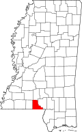 State map highlighting Walthall&#32;County