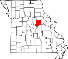 A state map highlighting Callaway County in the middle part of the state.
