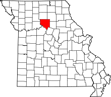 Map of Missouri highlighting Chariton County