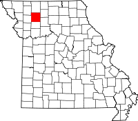 Map of Missouri highlighting Daviess County
