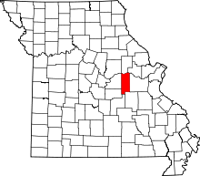 Map of Missouri highlighting Gasconade County