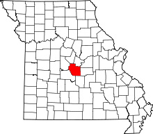 A state map highlighting Miller County in the middle part of the state.