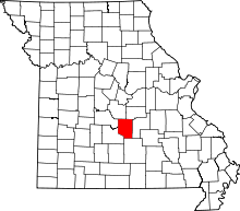 A state map highlighting Pulaski County in the middle part of the state.