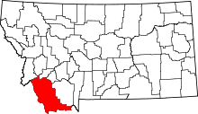 State map highlighting Beaverhead&#32;County