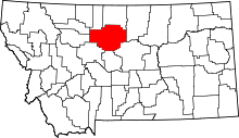State map highlighting Chouteau&#32;County
