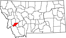 State map highlighting Deer Lodge&#32;County