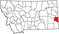 State map highlighting Fallon&#32;County