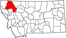 State map highlighting Flathead&#32;County