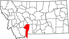 State map highlighting Gallatin&#32;County