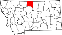 State map highlighting Hill&#32;County