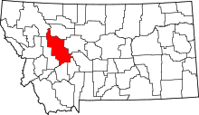 State map highlighting Lewis and Clark&#32;County