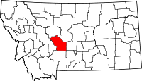 State map highlighting Meagher&#32;County