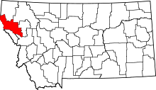 State map highlighting Sanders&#32;County