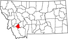 State map highlighting Silver Bow&#32;County
