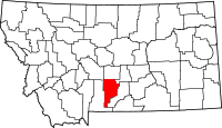State map highlighting Sweet Grass&#32;County