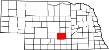 Map of Nebraska highlighting Buffalo County