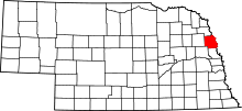 State map highlighting Burt&#32;County