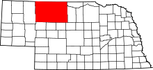 State map highlighting Cherry&#32;County