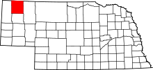State map highlighting Dawes&#32;County