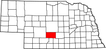 State map highlighting Dawson&#32;County