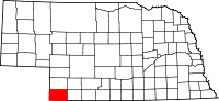 State map highlighting Dundy&#32;County