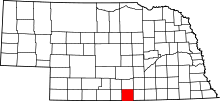 Map of Nebraska highlighting Franklin County