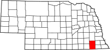 State map highlighting Gage&#32;County