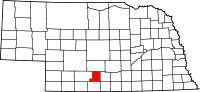 Map of Nebraska highlighting Gosper County