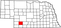 Map of Nebraska highlighting Hayes County