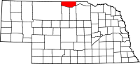 State map highlighting Keya Paha&#32;County