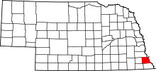 Map of Nebraska highlighting Nemaha County