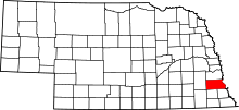 State map highlighting Otoe&#32;County