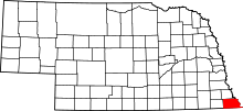 Map of Nebraska highlighting Richardson County