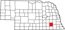 State map highlighting Saline&#32;County