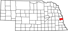 State map highlighting Sarpy&#32;County