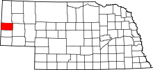 State map highlighting Scotts Bluff&#32;County
