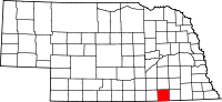 Map of Nebraska highlighting Thayer County