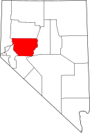 Map of Nevada highlighting Churchill County