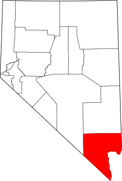 Map of Nevada highlighting Clark County