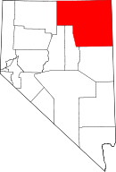 State map highlighting Elko&#32;County