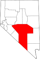 State map highlighting Nye&#32;County