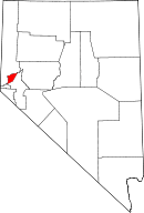 State map highlighting Storey&#32;County