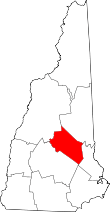 State map highlighting Belknap&#32;County