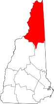 State map highlighting Coos&#32;County