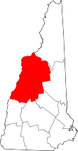 State map highlighting Grafton&#32;County
