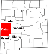 Map of New Mexico highlighting Catron County