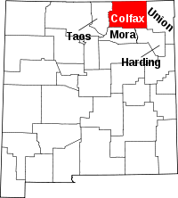 State map highlighting Colfax&#32;County